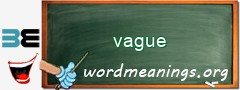 WordMeaning blackboard for vague